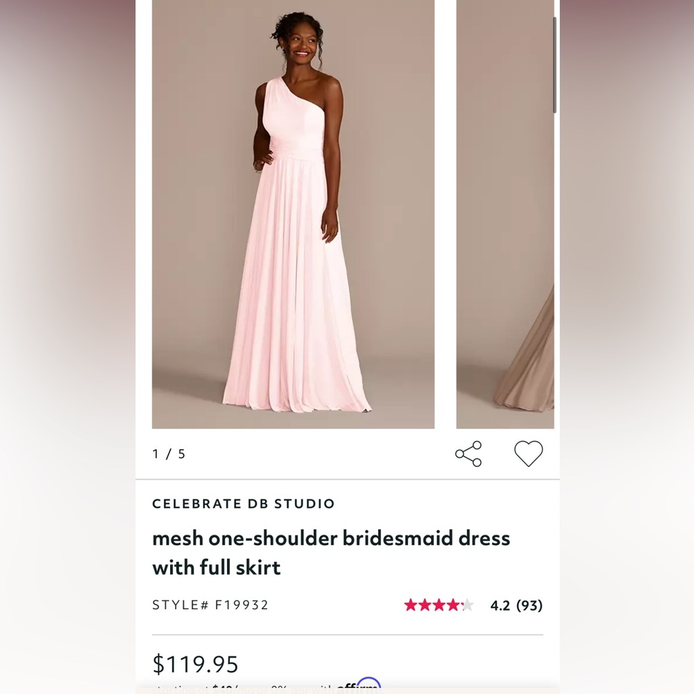 David’s Bridal Bridesmaid Dress